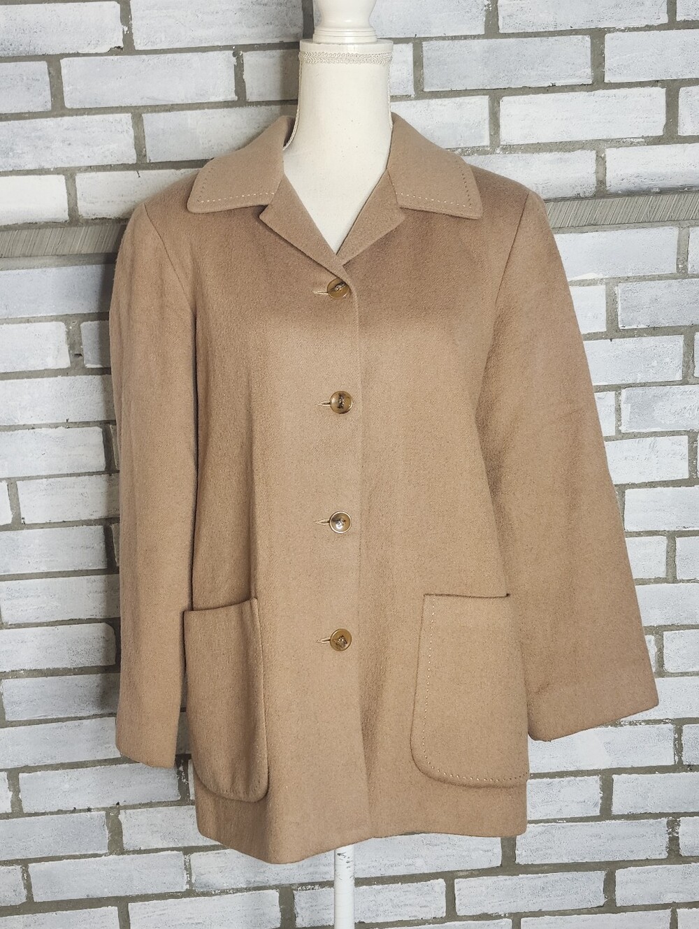 Rafaella Women's Long Sleeve Wool Viscose Cashmere Blend Jacket Size 10 Brown - Picture 2 of 10